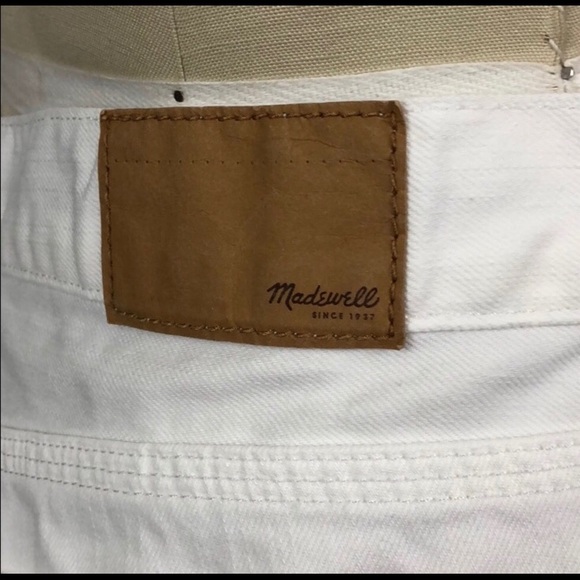 Madewell White Denim Frayed Cut Offs Size 32 - Picture 5 of 6